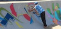 Graffiti Artist Spraying Durban Skatepark