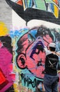 Graffiti Artist at work in Macau