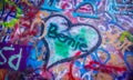 Graffiti in Austin Hearts of We Love you Bernie Sanders for President
