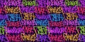 graffiti background with marker letters, bright colored lettering tags