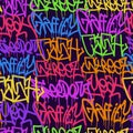 graffiti background with marker letters, bright colored lettering tags