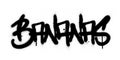 Graffiti bananas word sprayed in black over white Royalty Free Stock Photo