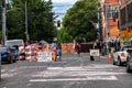 Barricades on the road for CHAZ CHOP in Seattle June 2020