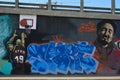 A graffiti with basketballer