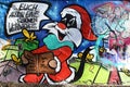 Graffiti in Berlin with `Jerry` as Santa Claus: `All of you have a nice Christmas!`