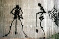 Graffiti on concrete wall: Death playing Jojo Royalty Free Stock Photo