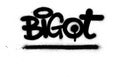 graffiti bigot word sprayed in black on white Royalty Free Stock Photo