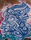 Graffiti blue warrior mask