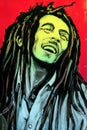 Graffiti Bob Marley portrait Royalty Free Stock Photo