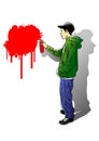 Graffiti boy with spray Royalty Free Stock Photo