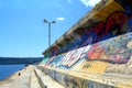 Graffiti on breakwater Royalty Free Stock Photo