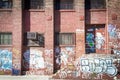 Graffiti on a brick building in Brooklyn Royalty Free Stock Photo