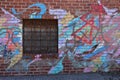 Graffiti on brick building Royalty Free Stock Photo