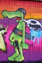 Graffiti brick wall art crocodile funny in germany Royalty Free Stock Photo