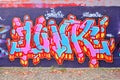 Graffiti brick wall art in germany Royalty Free Stock Photo