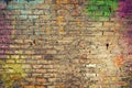 Graffiti brick wall