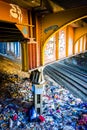 Graffiti on a bridge over railroad tracks in Baltimore, Maryland Royalty Free Stock Photo