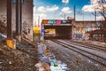 Graffiti on a bridge over railroad tracks in Baltimore, Maryland Royalty Free Stock Photo