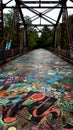 The graffiti bridge where you can express you Royalty Free Stock Photo