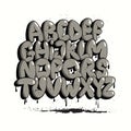 Graffiti Bubble Alphabet. Bubble letters. Graffiti font, typography set. Royalty Free Stock Photo