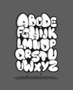 Graffiti Bubble Alphabet. White graffiti uppercase letters. Bubble font. Royalty Free Stock Photo