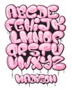 Graffiti bubble shaped alphabet set Royalty Free Stock Photo