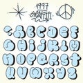 Graffiti bubble vector font