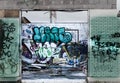 Graffiti on building walls