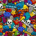 Graffiti Characters Seamless Pattern Royalty Free Stock Photo