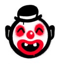 Graffiti clown character sprayed in red black over white Royalty Free Stock Photo