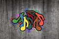 Graffiti of colorful music notes