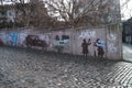 Graffiti on a concrete fence in Odessa