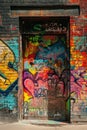 Graffiti-covered Door