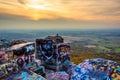 Graffiti covered rocks and overlook of the Cumberland Valley fro