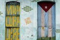 Graffiti of cuban flag and patriotic sign Royalty Free Stock Photo