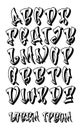 Graffiti 3D alphabet- Hand written - Vector font Royalty Free Stock Photo