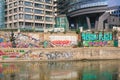 Graffiti. Danube Canal. Vienna. Austria Royalty Free Stock Photo