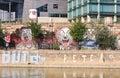 Graffiti. Danube Canal. Vienna. Austria Royalty Free Stock Photo