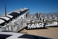 Graffiti decorated vintage aircraft