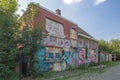 Graffiti and deserted houses Royalty Free Stock Photo