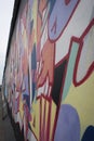 Graffiti detail of berlin wall, east side gallery Royalty Free Stock Photo