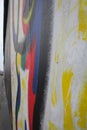 Graffiti detail of berlin wall, east side gallery Royalty Free Stock Photo