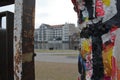 Graffiti detail of berlin wall, east side gallery Royalty Free Stock Photo