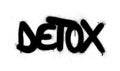 Graffiti detox word sprayed in black over white