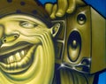 Graffiti of a DJ in Llor de Mar, Spain