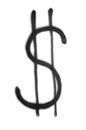 Graffiti dollar sign sprayed on white isolated background