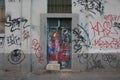 Graffiti door.Milano Royalty Free Stock Photo