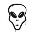 Graffiti drawing of alien. Royalty Free Stock Photo