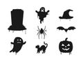 Graffiti drawing Halloween symbols set. Painted graffiti spray pattern Royalty Free Stock Photo