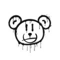 Graffiti drawing melting bear head. Royalty Free Stock Photo